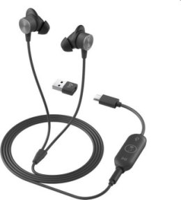 Słuchawki - Słuchawki przewodowe Logitech Zone Wired Earbuds MS Teams 981-001009