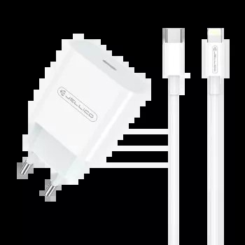 JELLICO ładowarka sieciowa AK180 PD 20W 1xUSB-C + kabel USB-C - Lightning Biały JELLICO ładowarka sieciowa AK180 PD 20W 1xUSB-C + kabel USB-C - Lightning Biały