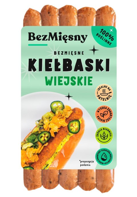 KIEŁBASKI WIEJSKIE ROŚLINNE 180 g - BEZMIĘSNY KIEŁBASKI WIEJSKIE ROŚLINNE 180 g - BEZMIĘSNY