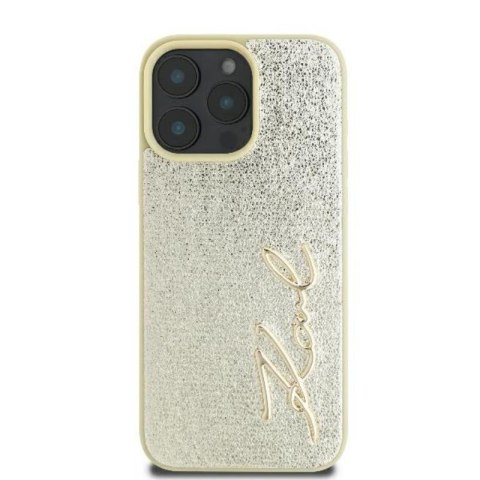 Karl Lagerfeld Metal Signature - Etui iPhone 16 Pro (złoty) Karl Lagerfeld Metal Signature - Etui iPhone 16 Pro (złoty)