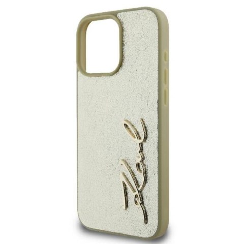 Karl Lagerfeld Metal Signature - Etui iPhone 16 Pro (złoty) Karl Lagerfeld Metal Signature - Etui iPhone 16 Pro (złoty)