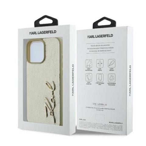 Karl Lagerfeld Metal Signature - Etui iPhone 16 Pro (złoty) Karl Lagerfeld Metal Signature - Etui iPhone 16 Pro (złoty)