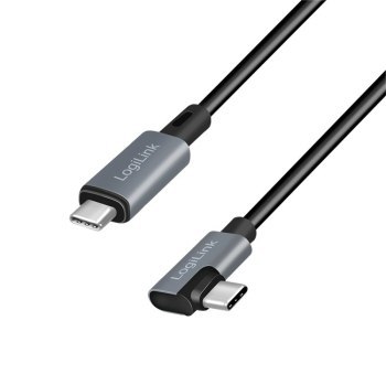 LogiLink USB-C 1.0m kątowy czarny LogiLink USB-C 1.0m kątowy czarny