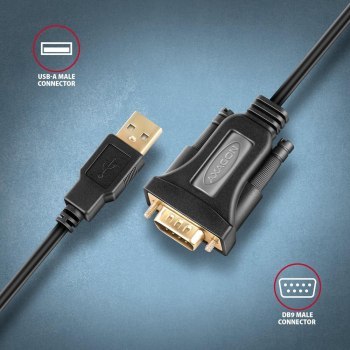 Adapter Axagon ADS-1PQN USB 2.0 -> port szeregowy RS-232 DB9 M 1.5m Adapter Axagon ADS-1PQN USB 2.0 -> port szeregowy RS-232 DB9 M 1.5m
