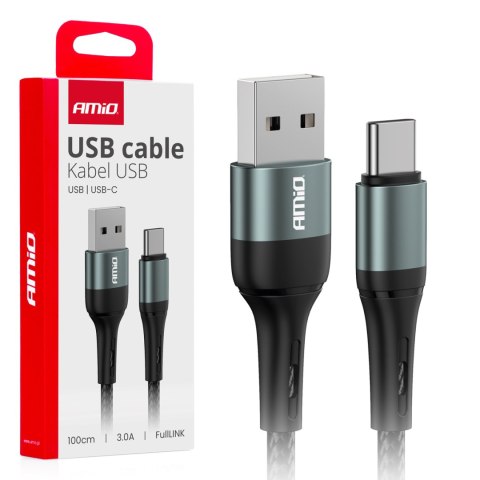 Kabel do ładowania usb-a - usb-c 3a 100cm fulllink amio-03911 Kabel do ładowania usb-a - usb-c 3a 100cm fulllink amio-03911