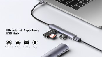 Unitek Hub USB-C 1*USB-A 5 Gbps, 3*USB-A 2.0 alu Unitek Hub USB-C 1*USB-A 5 Gbps, 3*USB-A 2.0 alu