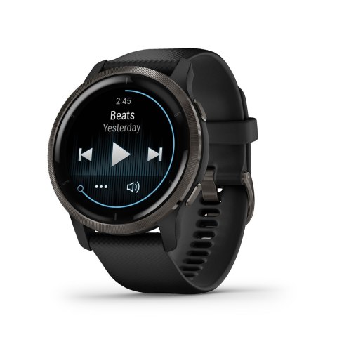 Zegarek Garmin Venu 2 (45 mm) Slate Stainless Steel Bezel / Black Case / Silicone Band Zegarek Garmin Venu 2 (45 mm) Slate Stainless Steel Bezel / Black Case / Silicone Band