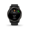 Zegarek Garmin Venu 2 (45 mm) Slate Stainless Steel Bezel / Black Case / Silicone Band