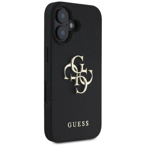 Guess Grained Big 4G Logo Small Classic Logo - Etui do iPhone 16 (czarny) Guess Grained Big 4G Logo Small Classic Logo - Etui do iPhone 16 (czarny)