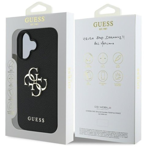 Guess Grained Big 4G Logo Small Classic Logo - Etui do iPhone 16 (czarny) Guess Grained Big 4G Logo Small Classic Logo - Etui do iPhone 16 (czarny)