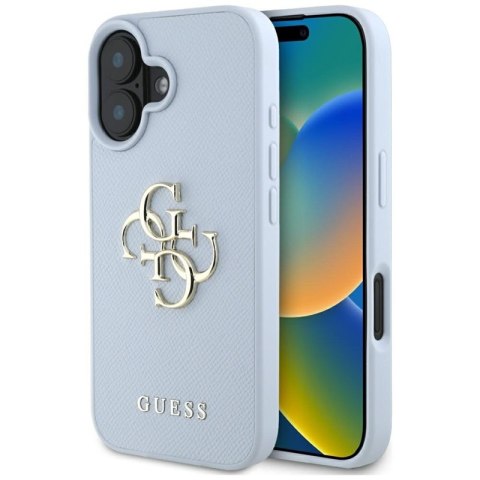 Guess Grained Big 4G Logo Small Classic Logo - Etui do iPhone 16 (niebieski) Guess Grained Big 4G Logo Small Classic Logo - Etui do iPhone 16 (niebieski)