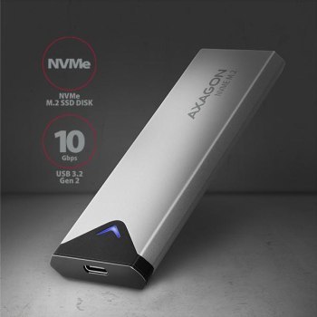 Obudowa zewnętrzna Axagon EEM2-UG2 M.2 SATA SSD/ USB-C 3.2 G2 czarno-srebrny Obudowa zewnętrzna Axagon EEM2-UG2 M.2 SATA SSD/ USB-C 3.2 G2 czarno-srebrny