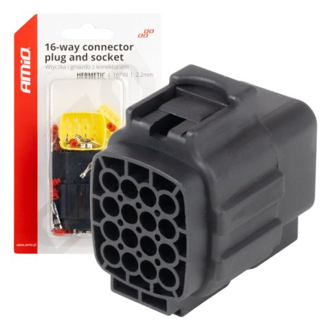 Złącze elektryczne wodoodporne zestaw 16 pin 2.2mm amio-04353 Złącze elektryczne wodoodporne zestaw 16 pin 2.2mm amio-04353