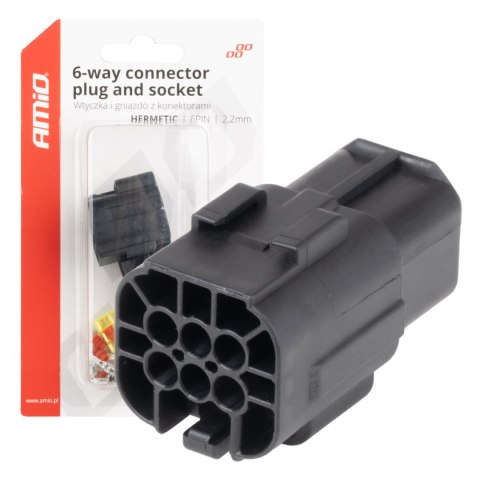 Złącze elektryczne wodoodporne zestaw 6 pin 2.2mm amio-04349 Złącze elektryczne wodoodporne zestaw 6 pin 2.2mm amio-04349