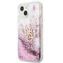 Guess Liquid Glitter 4G Big Logo - Etui iPhone 13 mini (różowy)