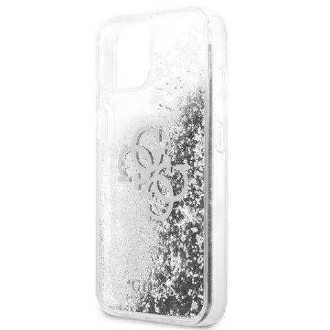 Guess Liquid Glitter 4G Big Logo - Etui iPhone 13 mini (srebrny) Guess Liquid Glitter 4G Big Logo - Etui iPhone 13 mini (srebrny)