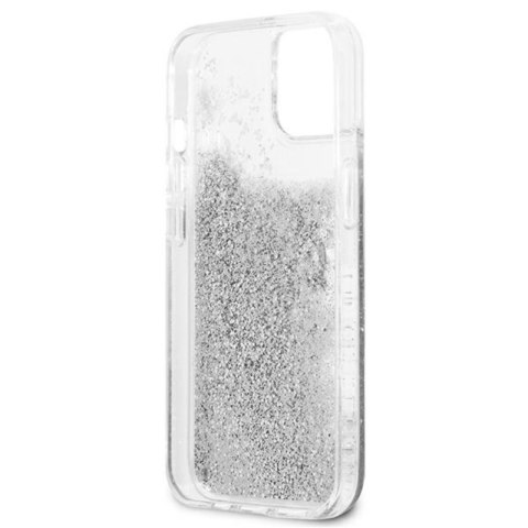 Guess Liquid Glitter 4G Big Logo - Etui iPhone 13 mini (srebrny) Guess Liquid Glitter 4G Big Logo - Etui iPhone 13 mini (srebrny)