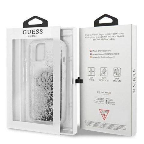 Guess Liquid Glitter 4G Big Logo - Etui iPhone 13 mini (srebrny) Guess Liquid Glitter 4G Big Logo - Etui iPhone 13 mini (srebrny)