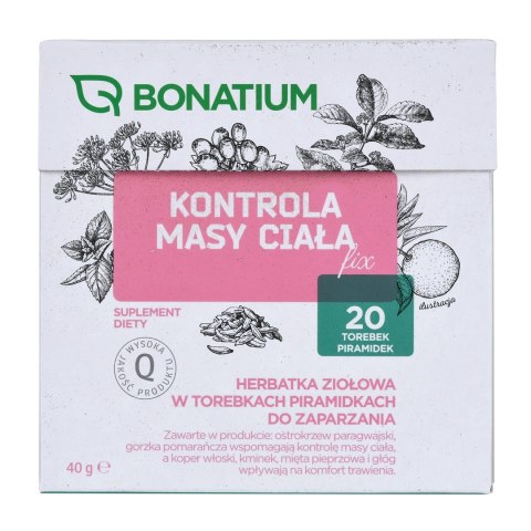 Bonatium Herbatka ziołowa Kontrola masy ciała Fix 20szt. Bonatium Herbatka ziołowa Kontrola masy ciała Fix 20szt.