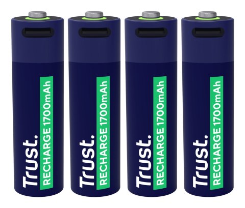 Baterie AA Trust USB-C RECHARGEABLE BATTERIES 4P Baterie AA Trust USB-C RECHARGEABLE BATTERIES 4P