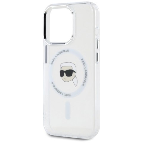 Karl Lagerfeld IML Metal Karl Head MagSafe - Etui do iPhone 15 Pro Max (biały) Karl Lagerfeld IML Metal Karl Head MagSafe - Etui do iPhone 15 Pro Max (biały)