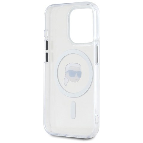 Karl Lagerfeld IML Metal Karl Head MagSafe - Etui do iPhone 15 Pro Max (biały) Karl Lagerfeld IML Metal Karl Head MagSafe - Etui do iPhone 15 Pro Max (biały)