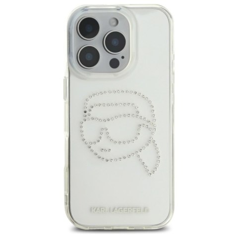 Karl Lagerfeld IML Rhinestones Karl Head - Etui do iPhone 16 Pro Max (przezroczysty) Karl Lagerfeld IML Rhinestones Karl Head - Etui do iPhone 16 Pro Max (przezroczysty)