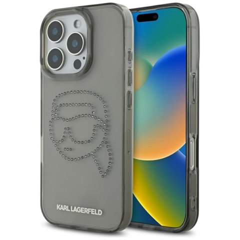 Karl Lagerfeld IML Rhinestones Karl Head - Etui do iPhone 16 Pro (czarny) Karl Lagerfeld IML Rhinestones Karl Head - Etui do iPhone 16 Pro (czarny)