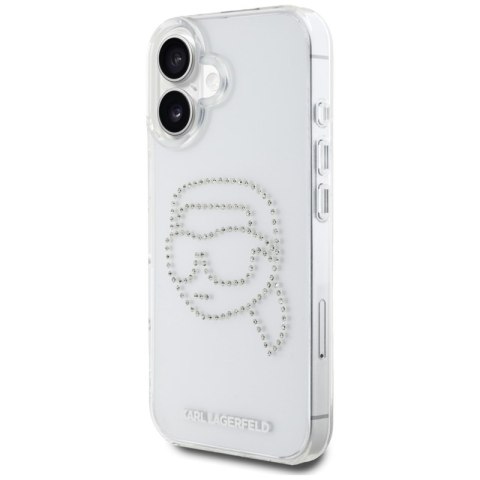 Karl Lagerfeld IML Rhinestones Karl Head - Etui do iPhone 16 (przezroczysty) Karl Lagerfeld IML Rhinestones Karl Head - Etui do iPhone 16 (przezroczysty)