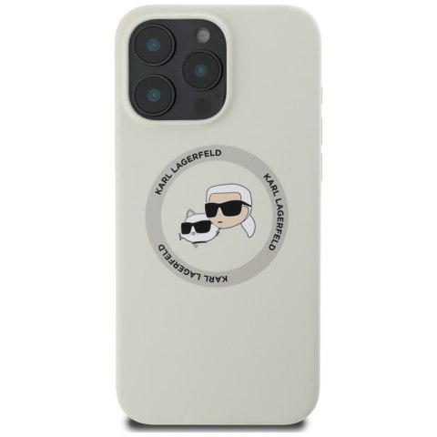 Karl Lagerfeld Silicone Double Heads And Circle MagSafe - Etui do iPhone 16 Pro Max (beżowy) Karl Lagerfeld Silicone Double Heads And Circle MagSafe - Etui do iPhone 16 Pro Max (beżowy)