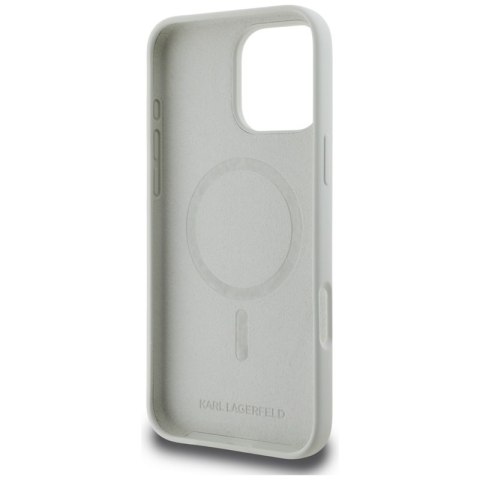 Karl Lagerfeld Silicone Double Heads And Circle MagSafe - Etui do iPhone 16 Pro Max (beżowy) Karl Lagerfeld Silicone Double Heads And Circle MagSafe - Etui do iPhone 16 Pro Max (beżowy)