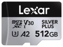 Lexar 512GB microSDXC Professional SILVER Plus UHS-I A2 V30 U3 4K