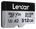 Lexar 512GB microSDXC Professional SILVER Plus UHS-I A2 V30 U3 4K