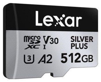 Lexar 512GB microSDXC Professional SILVER Plus UHS-I A2 V30 U3 4K Lexar 512GB microSDXC Professional SILVER Plus UHS-I A2 V30 U3 4K