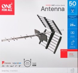 Antena zewnętrzna One For All SV9453 (filtr 5G), DVB-T/2, DAB, UHF, 4K, zasięg 50km