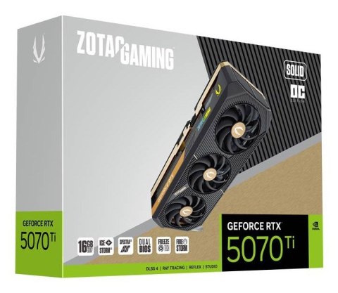 Karta graficzna ZOTAC GAMING GeForce RTX 5070 Ti 16GB SOLID OC Karta graficzna ZOTAC GAMING GeForce RTX 5070 Ti 16GB SOLID OC