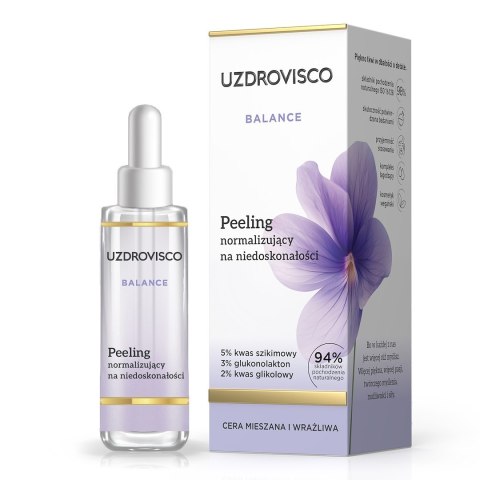 PEELING DO TWARZY NORMALIZUJĄCY NA NIEDOSKONAŁOŚCI 30 ml - UZDROVISCO (BALANCE) PEELING DO TWARZY NORMALIZUJĄCY NA NIEDOSKONAŁOŚCI 30 ml - UZDROVISCO (BALANCE)