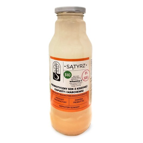 PROBIOTYCZNY SOK Z KISZONEJ KAPUSTY I MARCHEWKI BEZ SOLI BIO 300 ml - SĄTYRZ PROBIOTYCZNY SOK Z KISZONEJ KAPUSTY I MARCHEWKI BEZ SOLI BIO 300 ml - SĄTYRZ