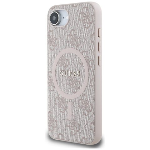 Guess 4G Ring Classic Logo MagSafe - Etui do iPhone 16e (różowy) Guess 4G Ring Classic Logo MagSafe - Etui do iPhone 16e (różowy)