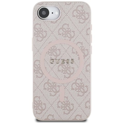 Guess 4G Ring Classic Logo MagSafe - Etui do iPhone 16e (różowy) Guess 4G Ring Classic Logo MagSafe - Etui do iPhone 16e (różowy)