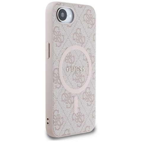 Guess 4G Ring Classic Logo MagSafe - Etui do iPhone 16e (różowy) Guess 4G Ring Classic Logo MagSafe - Etui do iPhone 16e (różowy)