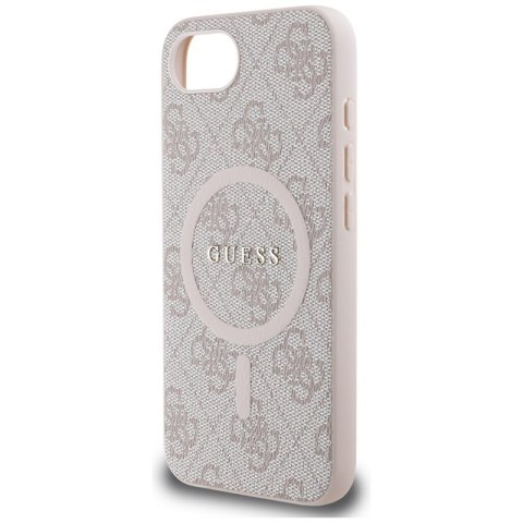 Guess 4G Ring Classic Logo MagSafe - Etui do iPhone 16e (różowy) Guess 4G Ring Classic Logo MagSafe - Etui do iPhone 16e (różowy)