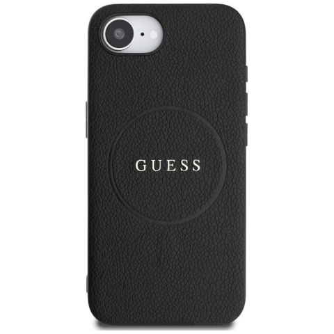 Guess Grained Ring MagSafe - Etui do iPhone 16e (czarny) Guess Grained Ring MagSafe - Etui do iPhone 16e (czarny)