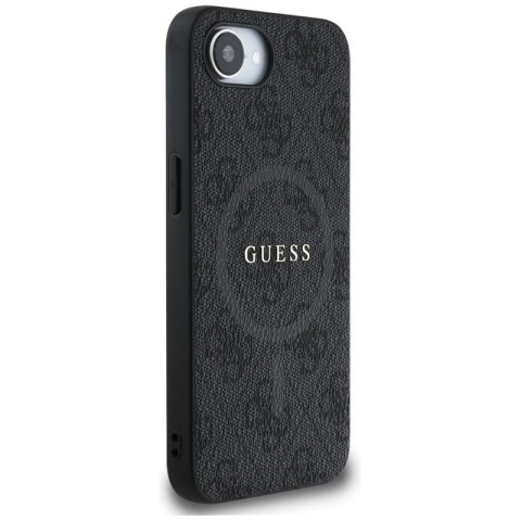 Guess 4G Ring Classic Logo MagSafe - Etui do iPhone 16e (czarny) Guess 4G Ring Classic Logo MagSafe - Etui do iPhone 16e (czarny)