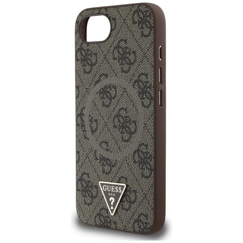 Guess 4G Ring Triangle Logo MagSafe - Etui do iPhone 16e (brązowy) Guess 4G Ring Triangle Logo MagSafe - Etui do iPhone 16e (brązowy)