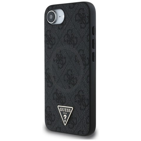 Guess 4G Ring Triangle Logo MagSafe - Etui do iPhone 16e (czarny) Guess 4G Ring Triangle Logo MagSafe - Etui do iPhone 16e (czarny)