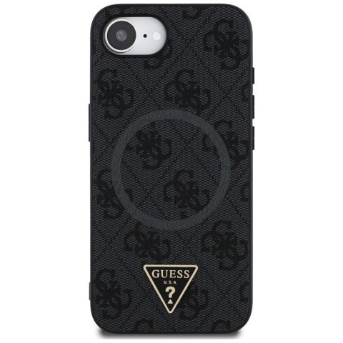 Guess 4G Ring Triangle Logo MagSafe - Etui do iPhone 16e (czarny) Guess 4G Ring Triangle Logo MagSafe - Etui do iPhone 16e (czarny)
