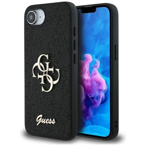Guess Fixed Glitter Big 4G - Etui do iPhone 16e (czarny) Guess Fixed Glitter Big 4G - Etui do iPhone 16e (czarny)