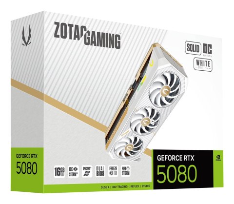Karta graficzna ZOTAC GAMING GeForce RTX 5080 SOLID OC 16GB White Karta graficzna ZOTAC GAMING GeForce RTX 5080 SOLID OC 16GB White