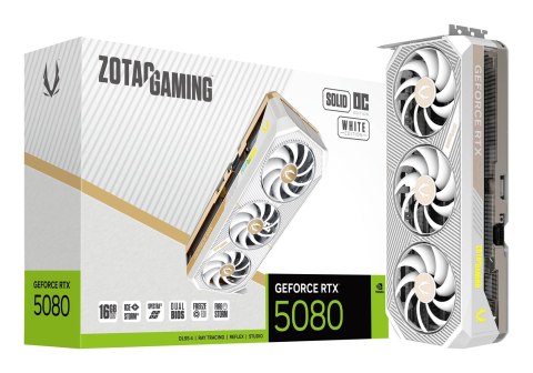 Karta graficzna ZOTAC GAMING GeForce RTX 5080 SOLID OC 16GB White Karta graficzna ZOTAC GAMING GeForce RTX 5080 SOLID OC 16GB White